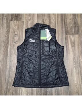 LL Bean PrimaLoft Packaway Puffer Vest Women’s L Black Full Zip Wind Resistant